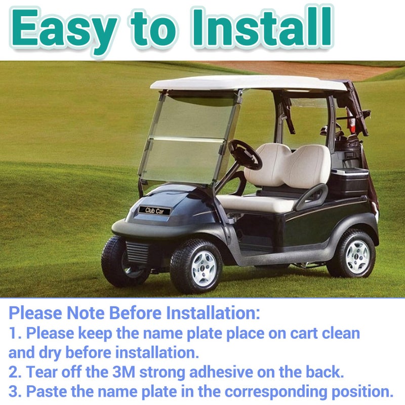 Drive-up Name Plate for Club Car Precedent, Black Gold Decal for Golf Cart 15.74"Ã—2.24" Emblem - Image 5